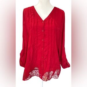 Zac & Rachel Vibrant Red Button-Down Shirt